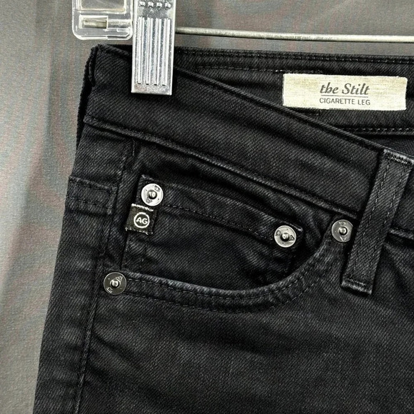 AG Adriano Golschmied Jeans Womens 24 Black The Stilt Cigarette Leg Denim 24x28 - Picture 4 of 10